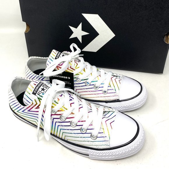 🌸Sale🌸 Converse Chuck Taylor AS Low Canvas White Multi Women Size 6 565440F - Picture 2 of 10
